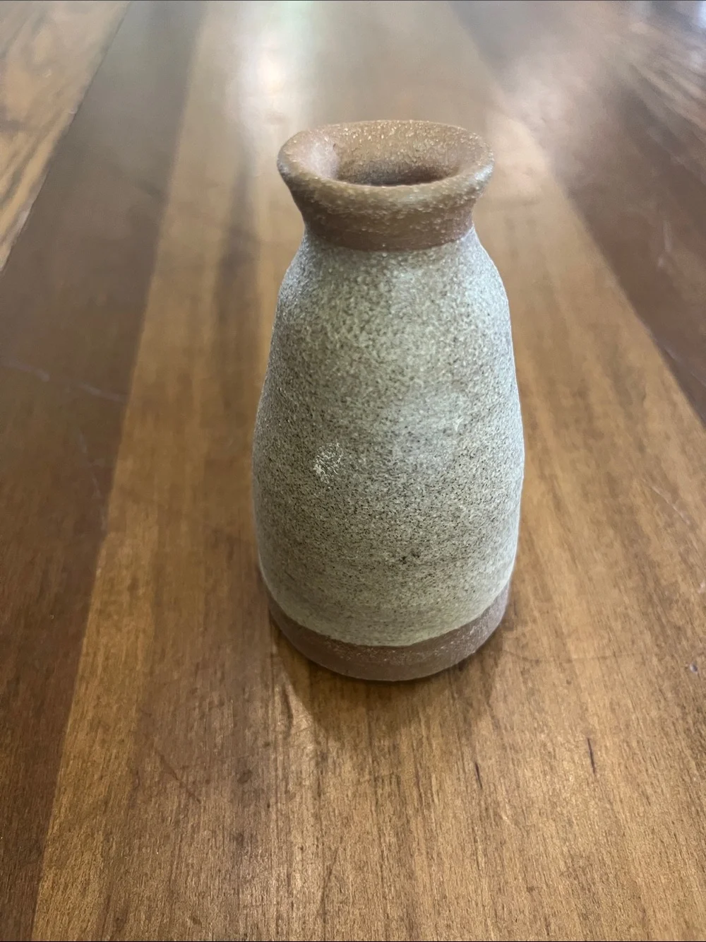 Textured Stoneware Mini bub Vase in Sage Green and Brown